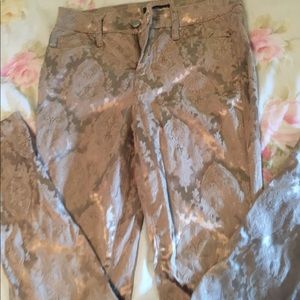 Versona, gold brocade, damask, paisley pants